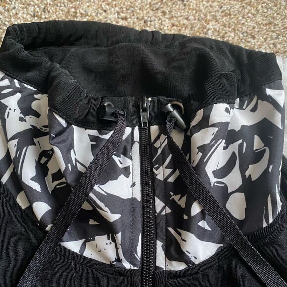 Chico’s Travelers Jacket Slinky Women’s Large Black White Zip Chicos Size 2 - Picture 8 of 12